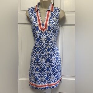 Vineyard Vines Tunic Dress Blue and Orange Stripe Size 4